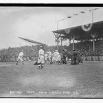 The Highlanders take batting practice at Hilltop Park in 1911.